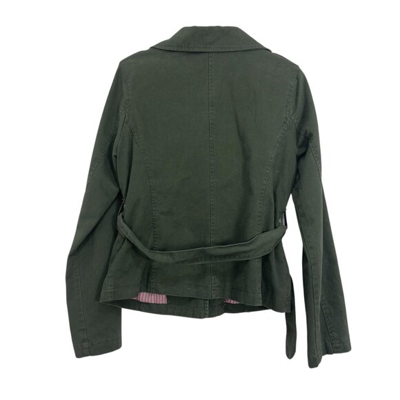 Mossimo Supply Co. Y2k Womens Green Button Up Utility Jacket SZ L Multi Pockets - Picture 2 of 13